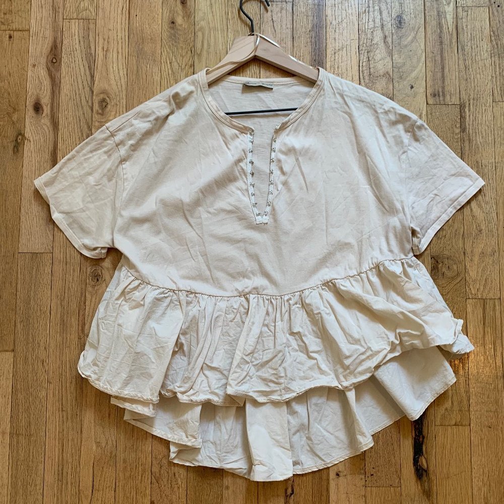Zara Peplum T-shirt Blouse